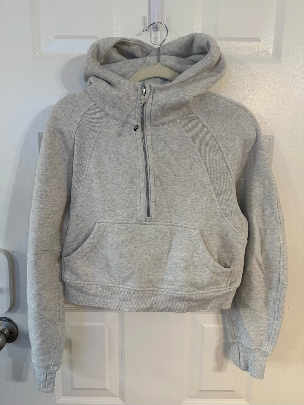 lululemon Scuba Gray Half Zip Hooded Pullover Hoodie w/ Pockets Women’s XS/S